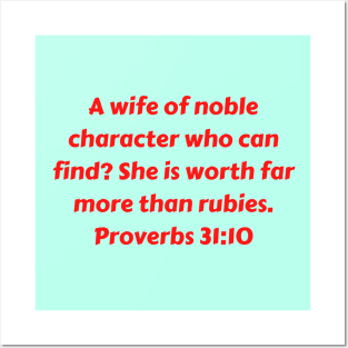 Bible Verse Proverbs 31:10 Posters and Art